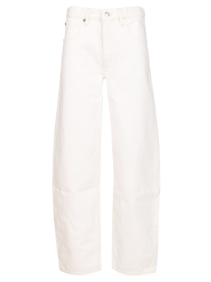 Frame Low Slung Barrel Jeans - White | e6d4f09c9971e59b6b4c5f3a34b009c7236da5b7