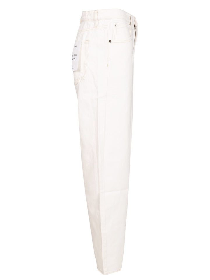 Frame Low Slung Barrel Jeans - White | b717ca8bd6abcfa981951ee5e74f3df74a37599e