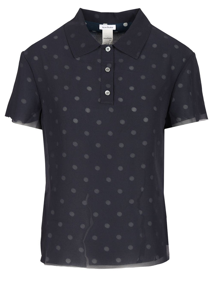 Acne Studios Polka Dot Polo Polo shirt - Blue | fca87b39eebb891268b18adc20f3b864e2fa3240