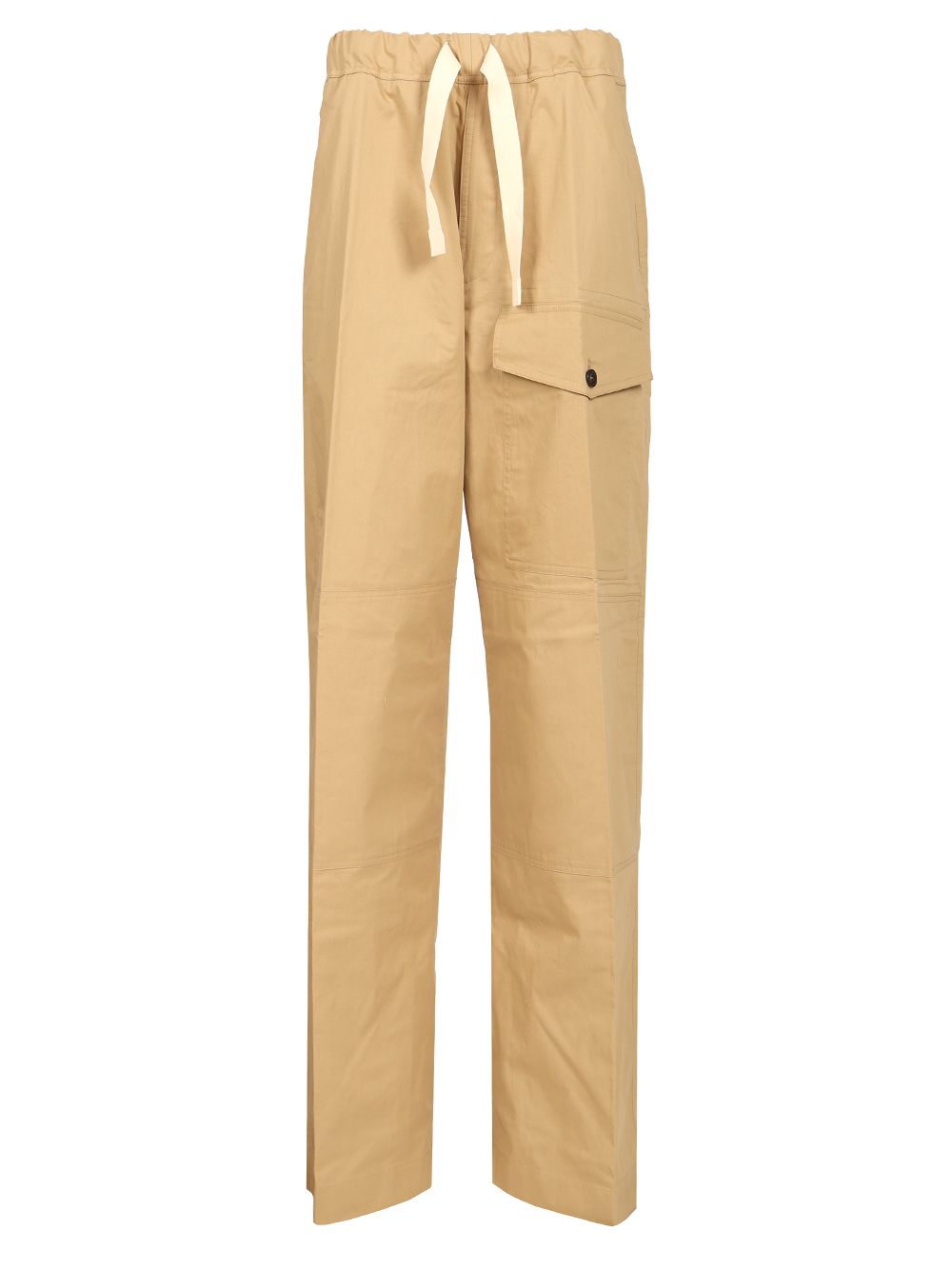 Dries Van Noten Cotton  With Drawstring Trousers - Beige | 23b3bbc8f75ff6b63c779ccfb3e142d08f6ef65b