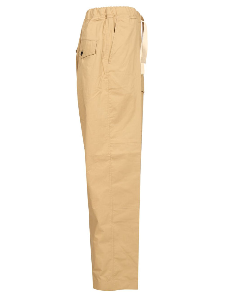 Dries Van Noten Cotton  With Drawstring Trousers - Beige | 803b61c4fb7dd04eb3e28b43cc0b6aa40dbb5c66