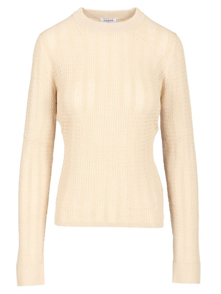 Filippa K Long Sleeve Knitted Shirt Tops - Beige | 8e5cf621f98cd2ec0c9bafe6ae1b463be3371c46