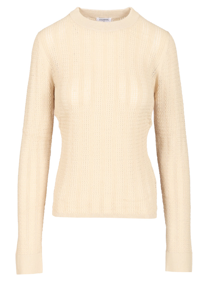 Filippa K Long Sleeve Knitted Shirt Tops - Beige | 624ecf3497dcafb139e21ee03b742bedf4ec1950
