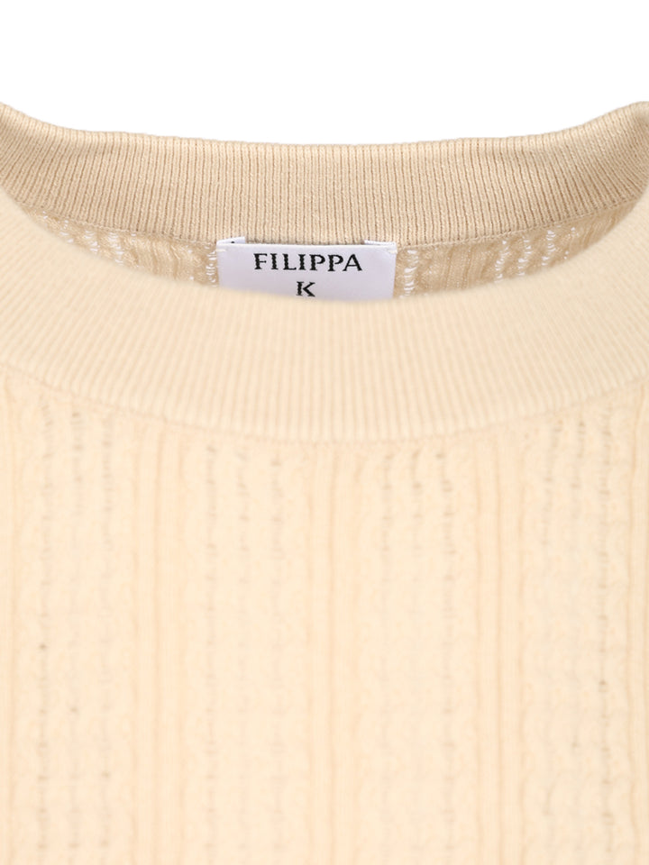 Filippa K Long Sleeve Knitted Shirt Tops - Beige | 4cc6af7f4f8c24d228802f8e2c3022b4a5a3fc6d