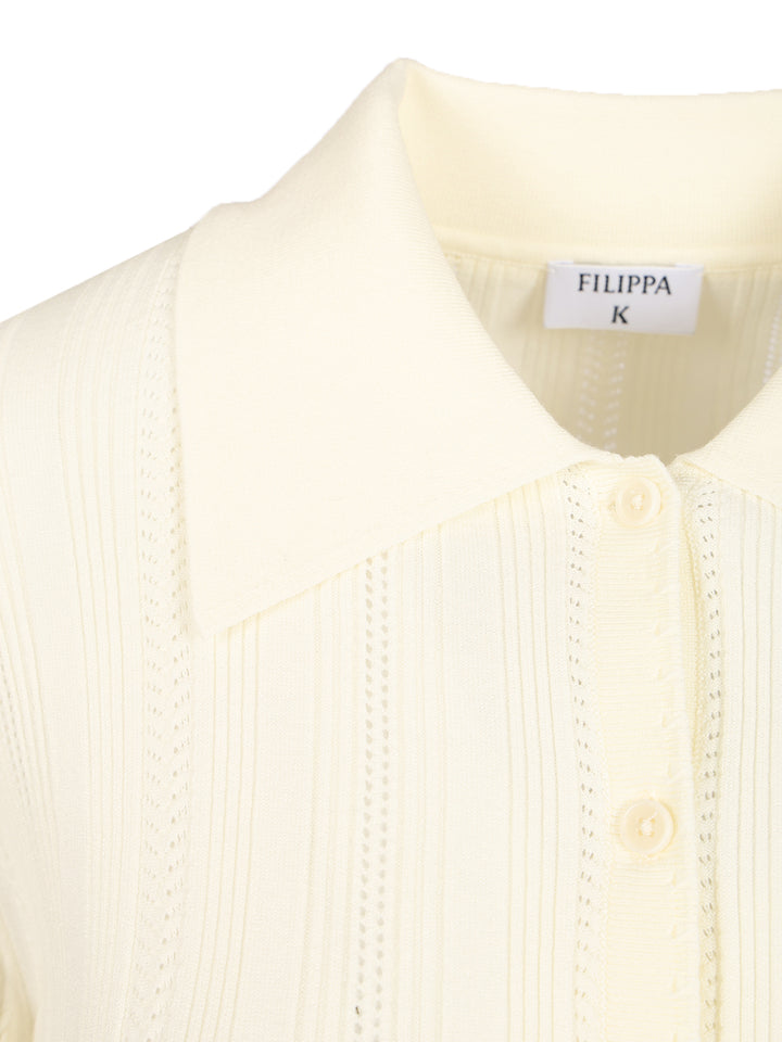 Filippa K Knit Cardigan Knitwear - White | cbd0af0b4f73ee7e57146f4ff93bf3c9a349f531