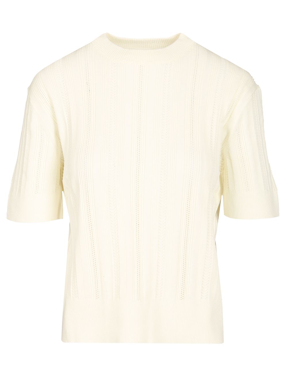 Filippa K Braid Knit T-Shirt - White | d78485a67c047211c78dcde98a71c3ef7845a512