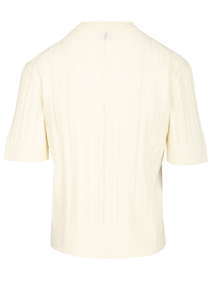 Filippa K Braid Knit T-Shirt - White | 840cbebf22fb2c7125d29062d90e263664c965d3