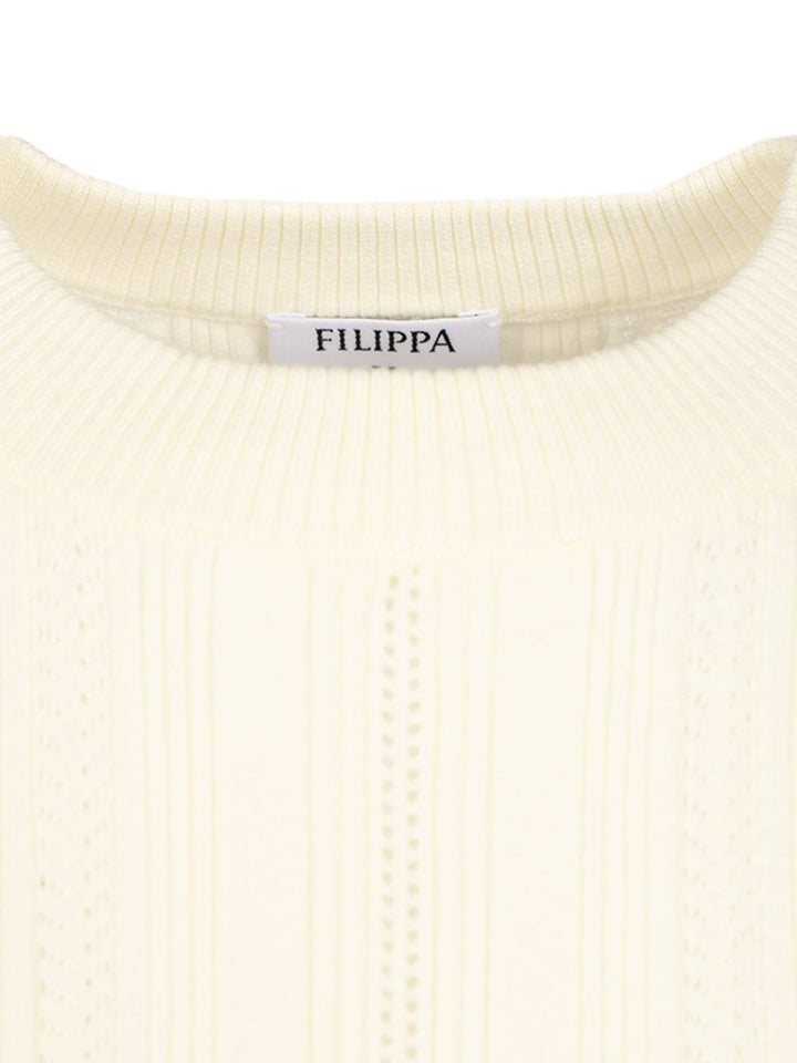 Filippa K Braid Knit T-Shirt - White | 271b1814473ad0f3c975501496b09016ed379cb4