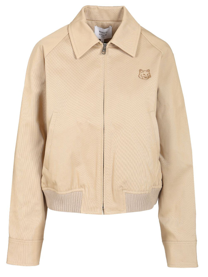Maison KitsunÉ Short Jacket With Shirt Collar Jackets - Beige | b7a64410f2899a18c1481877c1489d19c8ae7327