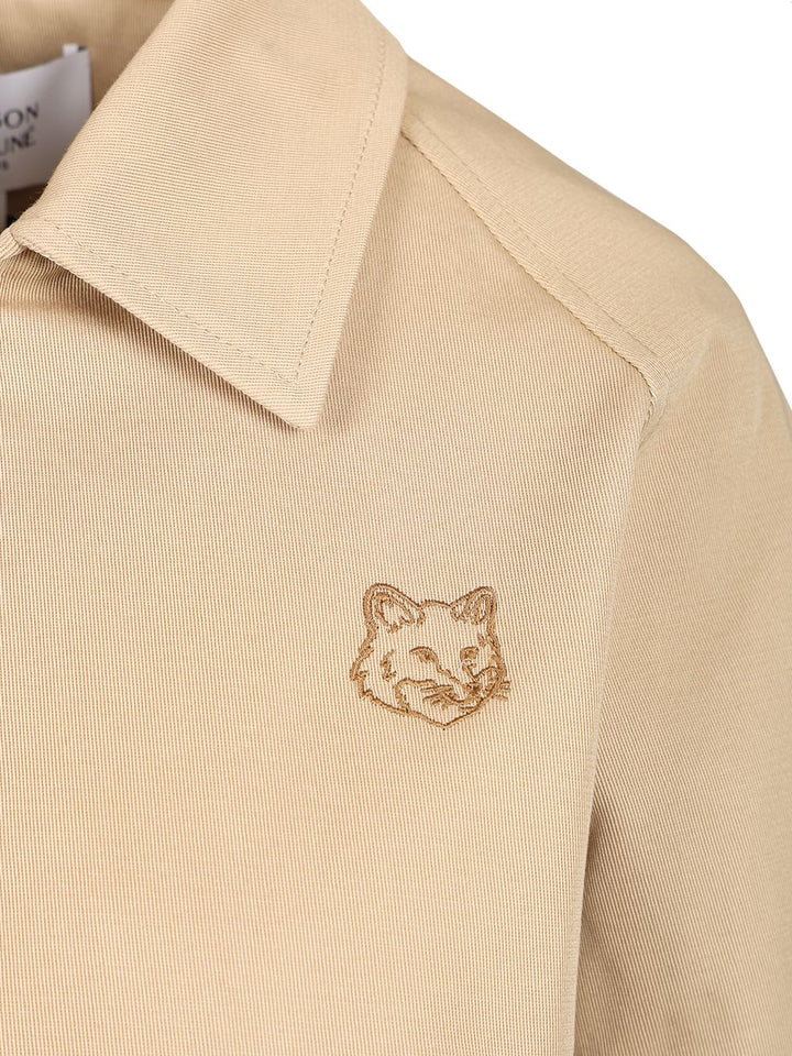 Maison KitsunÉ Short Jacket With Shirt Collar Jackets - Beige | 00c6f22afd63bd1c1b3abc34d7e00f173b2223d9