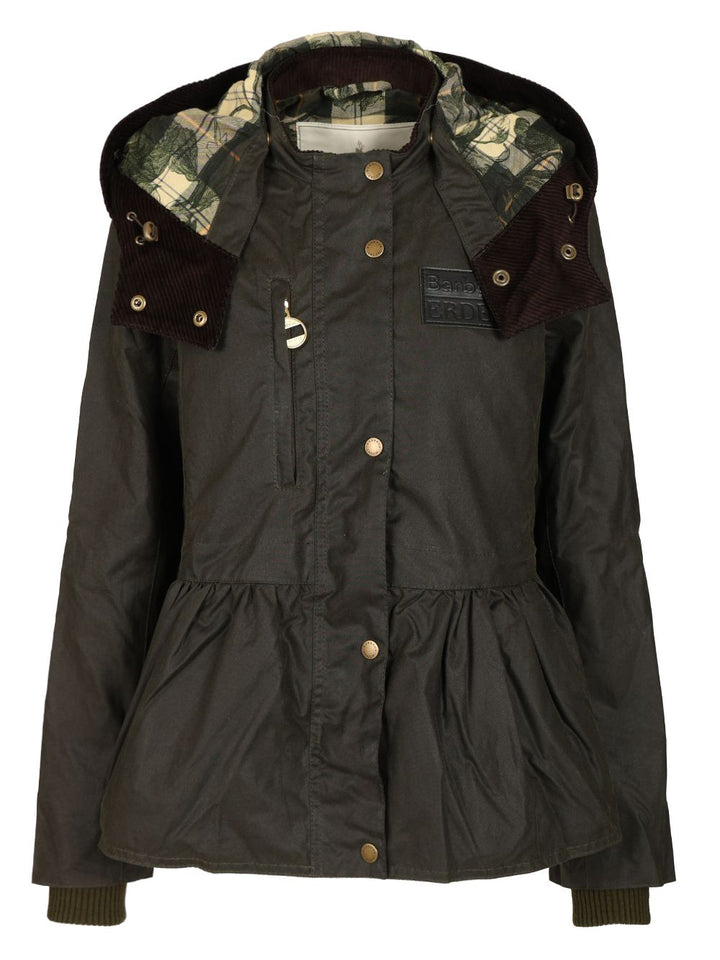 Baracuta X Barbour Barbour X Erdem Datura Waxed Hood Parka Jackets - Green | 93d4a85fe305d6a1f34d3b21ffb44312e2512424