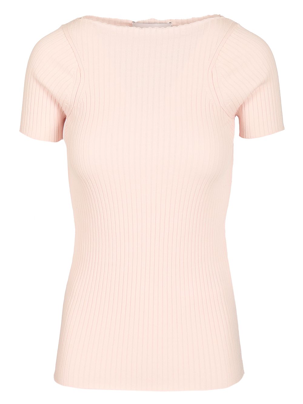 Sportmax Ribbed Cotton T-Shirt Tops - Rose | 52341c1a4da118c82669a666b5620d88c43a1345