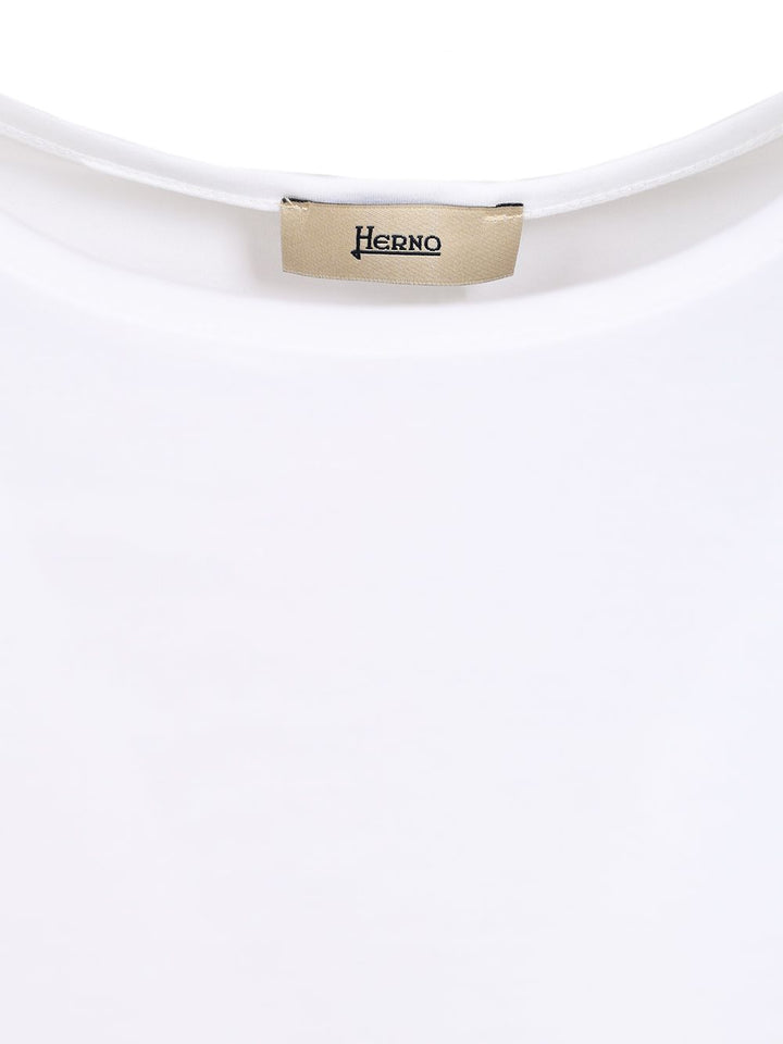 Herno With Side Button T-Shirt - White | 5b7b1cd01cc2619b32df076bef7de538fa64c0b0