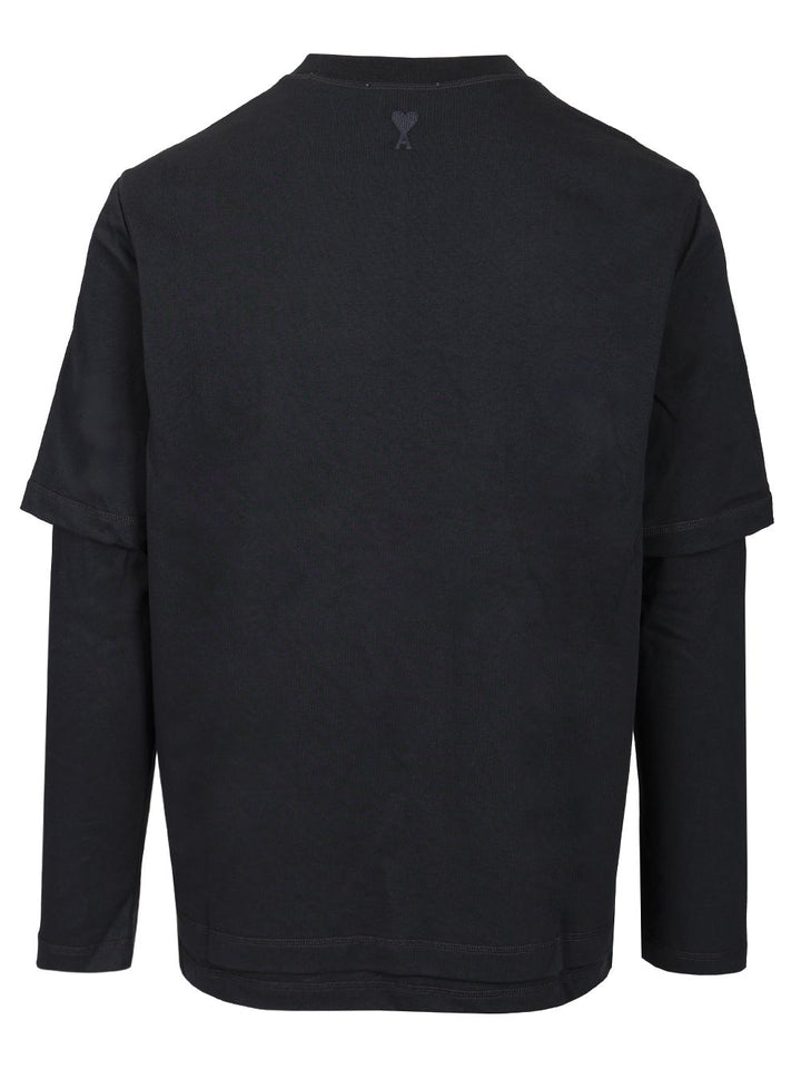 Ami Alexandre Mattiussi Long Sleeve T-Shirt - Blue | da21d757f443d42d309e5ef3ec0c8fc66a2edf59