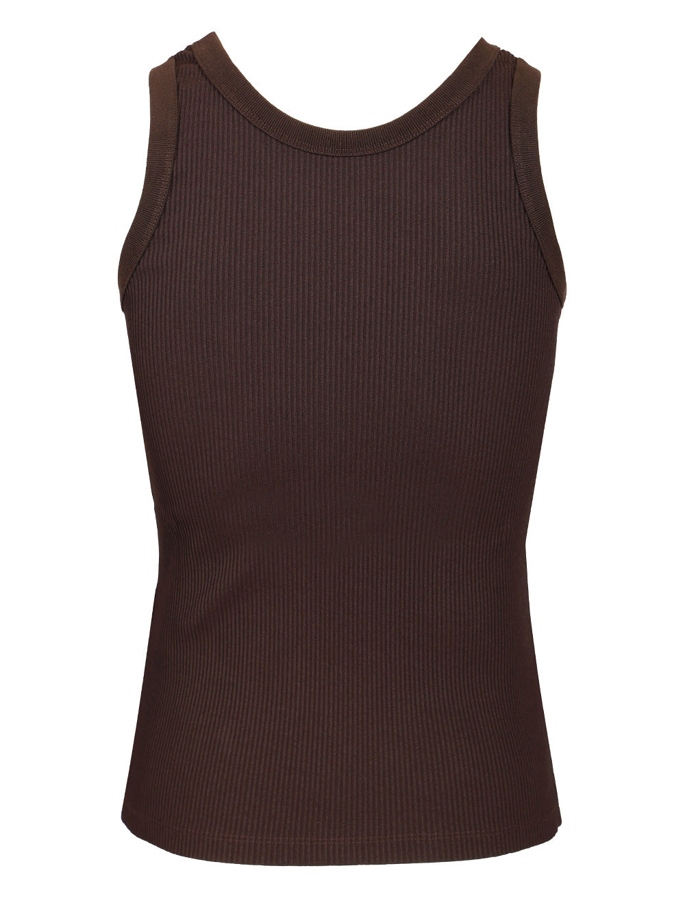 Fendi Look 30 Adv Top Ribbed Jersey Ff Club Crest Brown T-Shirt - Brown | 3d21fda35e2ed1377a922ff32331e992d4a7c070