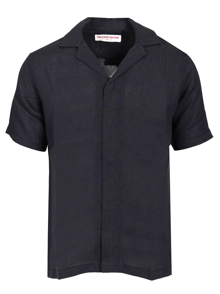 Orlebar Brown Black Linen Short Sleeve Shirt Shirts - Black | 8de0006bee025cd8a4e13c0fda877aec97bb8a3a