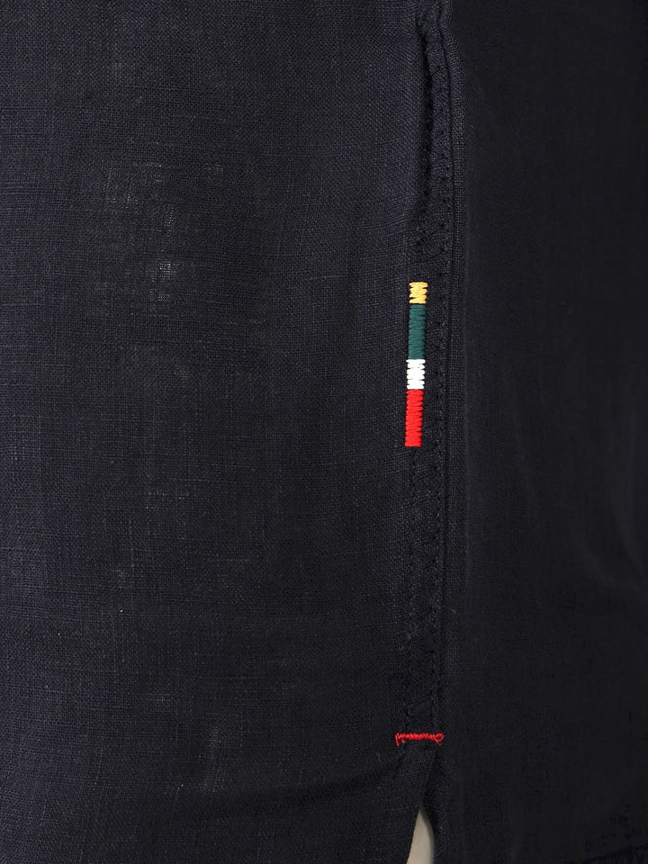 Orlebar Brown Black Linen Short Sleeve Shirt Shirts - Black | 950c8a04681a3dba8c59b8df72fe0a4ab784784b