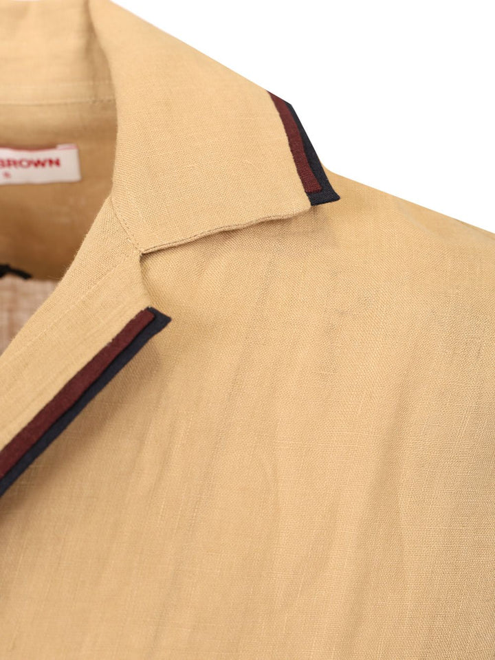 Orlebar Brown Linen Short-Sleeve Shirt Shirts - Brown | 65dc486676a428b1afbb38c0b7359002ab09dc15