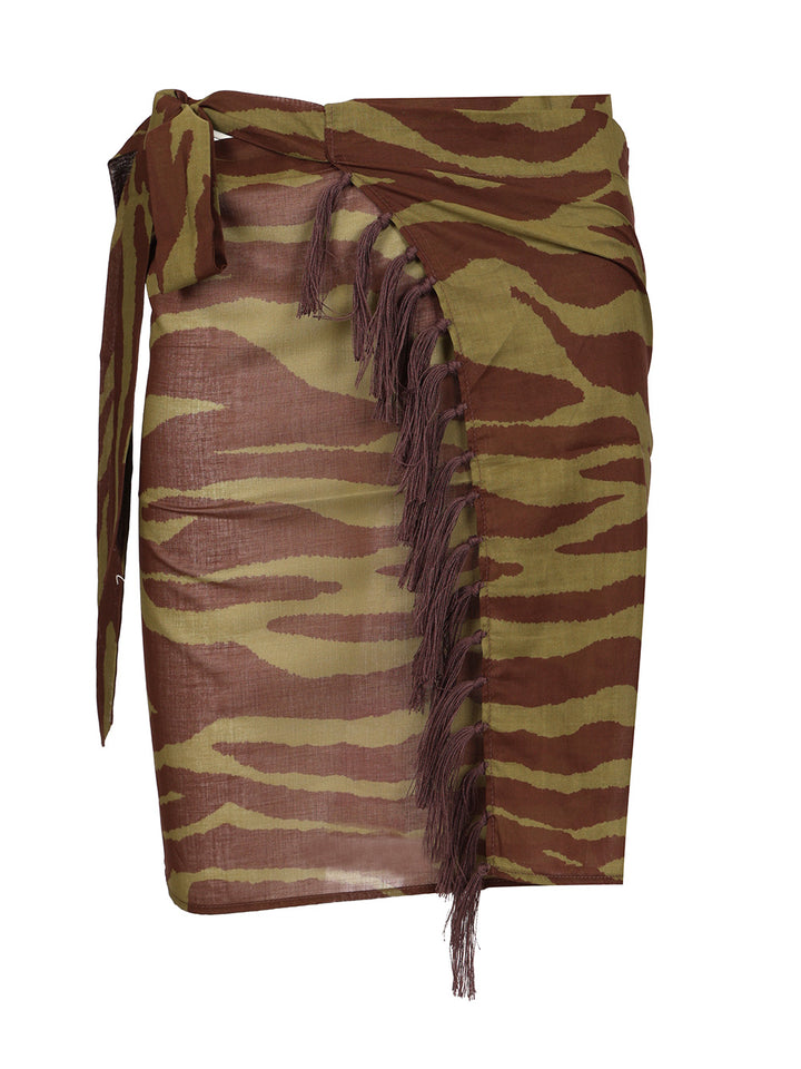 The Attico Zebra Print Pareo Skirts - Brown | 9ff5724ae5d9aa86054b3d4ef7ab9433046d5fa6