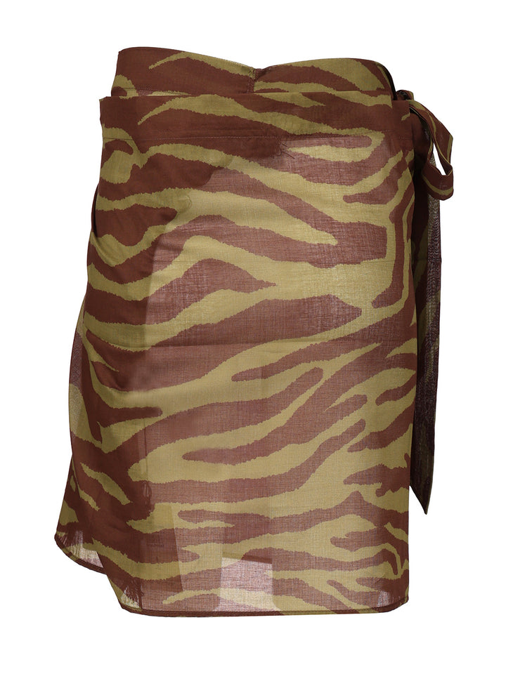 The Attico Zebra Print Pareo Skirts - Brown | 5b1b16f9b2a24bc2e929933ce8eb5386a60cacfb