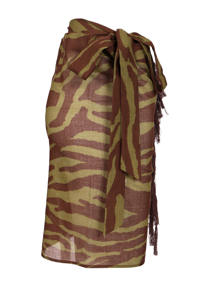 The Attico Zebra Print Pareo Skirts - Brown | cf1a640a47361c54d51d54c495955ade1dc6bbc6