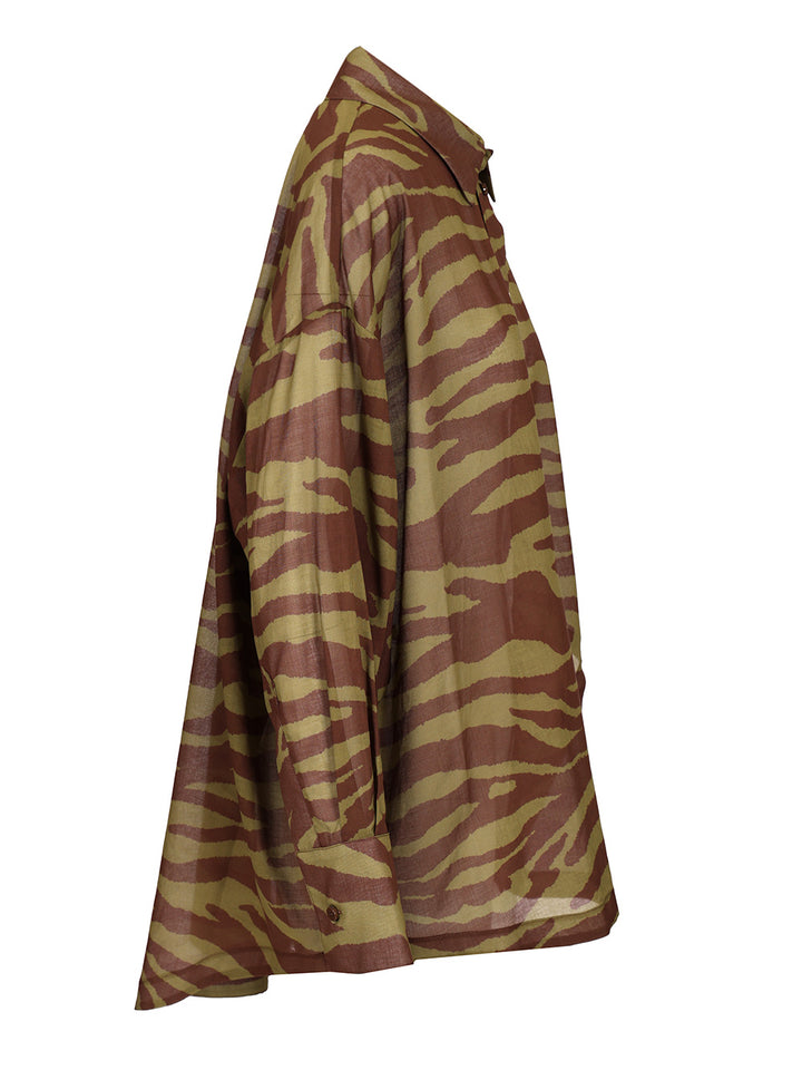 The Attico Zebra Print Shirt Shirts - Brown | 49326c6162c3bc48481c3e4f97023ae9986229e9