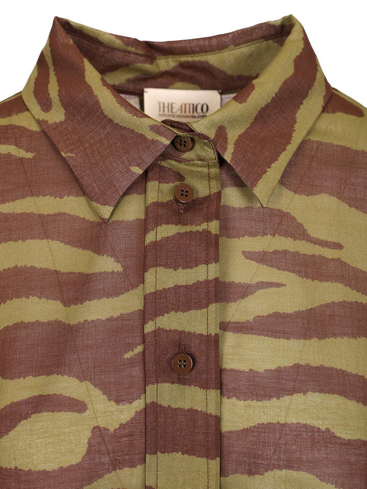 The Attico Zebra Print Shirt Shirts - Brown | 48b92fed489972b682dc23d83f22f47e081daf22