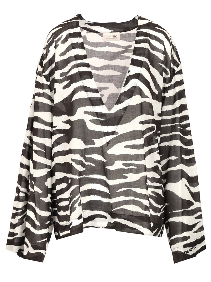 The Attico Zebra Print Blouse Shirts - Animalier | a3a785ac523c02f702aae6096b82c6fbd26ffb7b