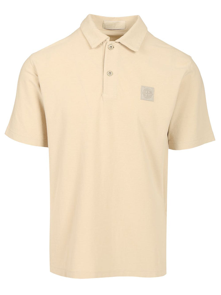 Stone Island Short-Sleeved Polo Shirt T-Shirt - Beige | 57f253f6c283c2818d5f5d1cc47aa579ecad4929