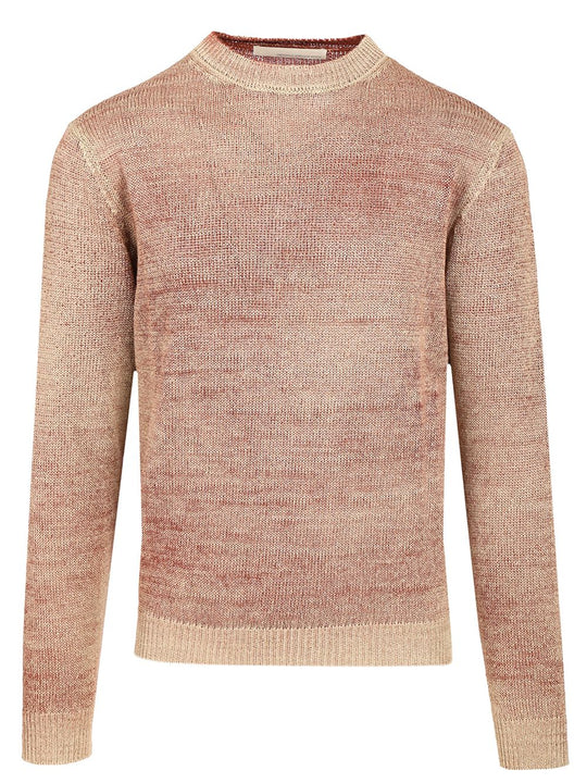 Heavy Linen Crewneck Sweater Knitwear Red