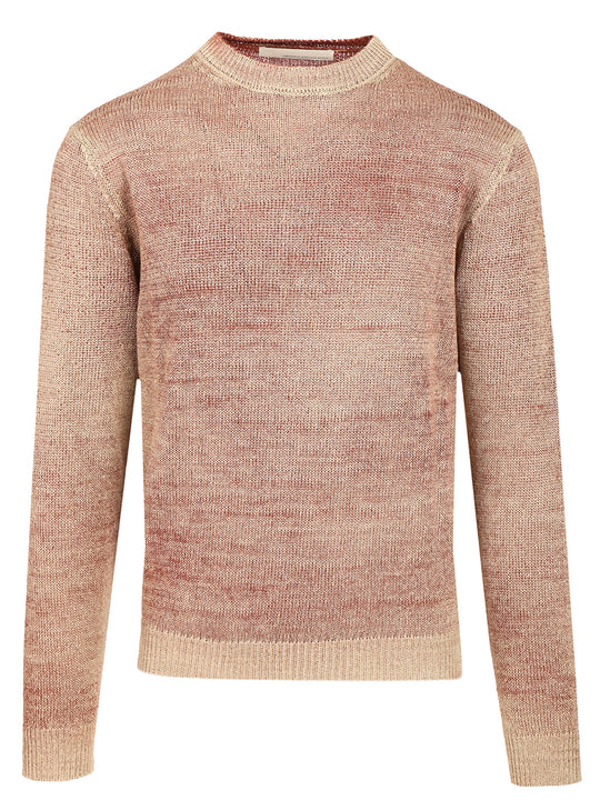 Heavy Linen Crewneck Sweater Knitwear Red