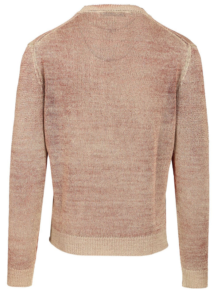 Original Vintage Heavy Linen Crewneck Sweater Knitwear - Red | a8fffafe2bf460303bffba06c2d7bcab76be6dfb