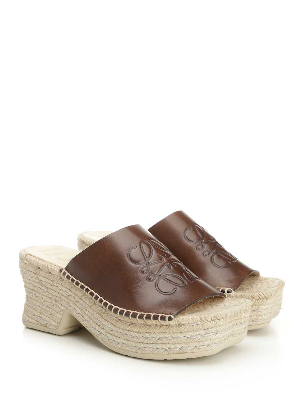 Loewe Petal Platform Espadrilles In Vegetable Tanned Calfskin Sandals - Brown | 35630451a1caa9f9099644f90afc3029dcf7f0a2