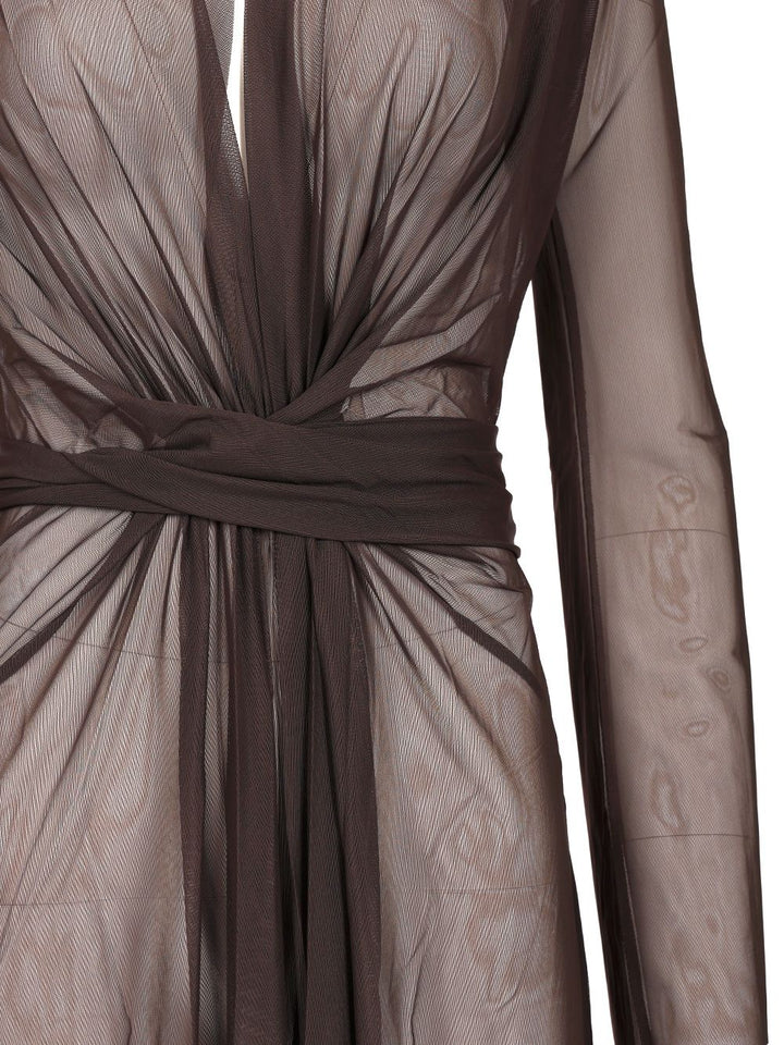 Amazuin Margot Sheer Dresses - Brown | a7e21d8158737fe9b49836cce451cf9df875670f