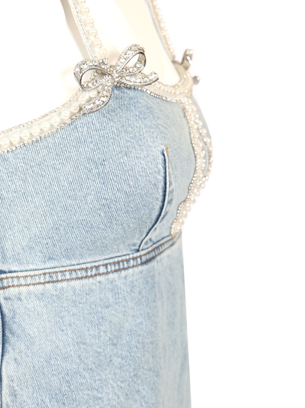 Self-Portrait Mini Dress In Denim Dresses - Light blue | 70a51c293cbf9d250dc2817c1c490b8152e5d697