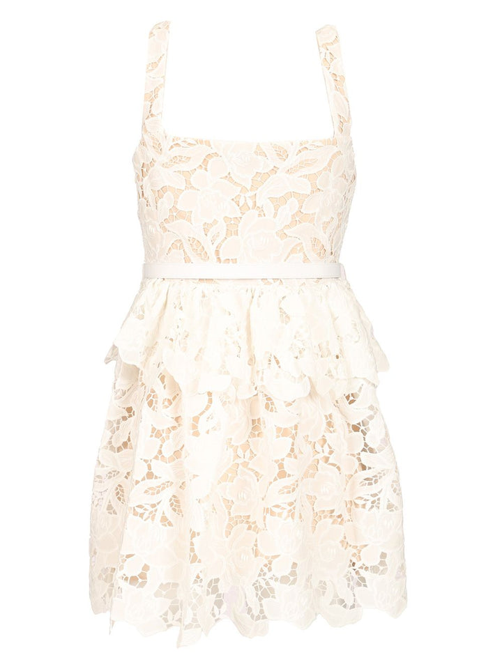 Self-Portrait Lace Mini Dress Dresses - White | 06710812c404456874256e50dd550e02f8d136f9
