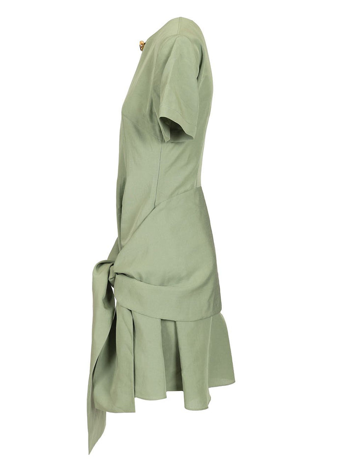 Loewe Pebble Dress In Viscose And Linen Dresses - Green | 163b911507d3490ff8cdad4a0fe5b91cf4362c90