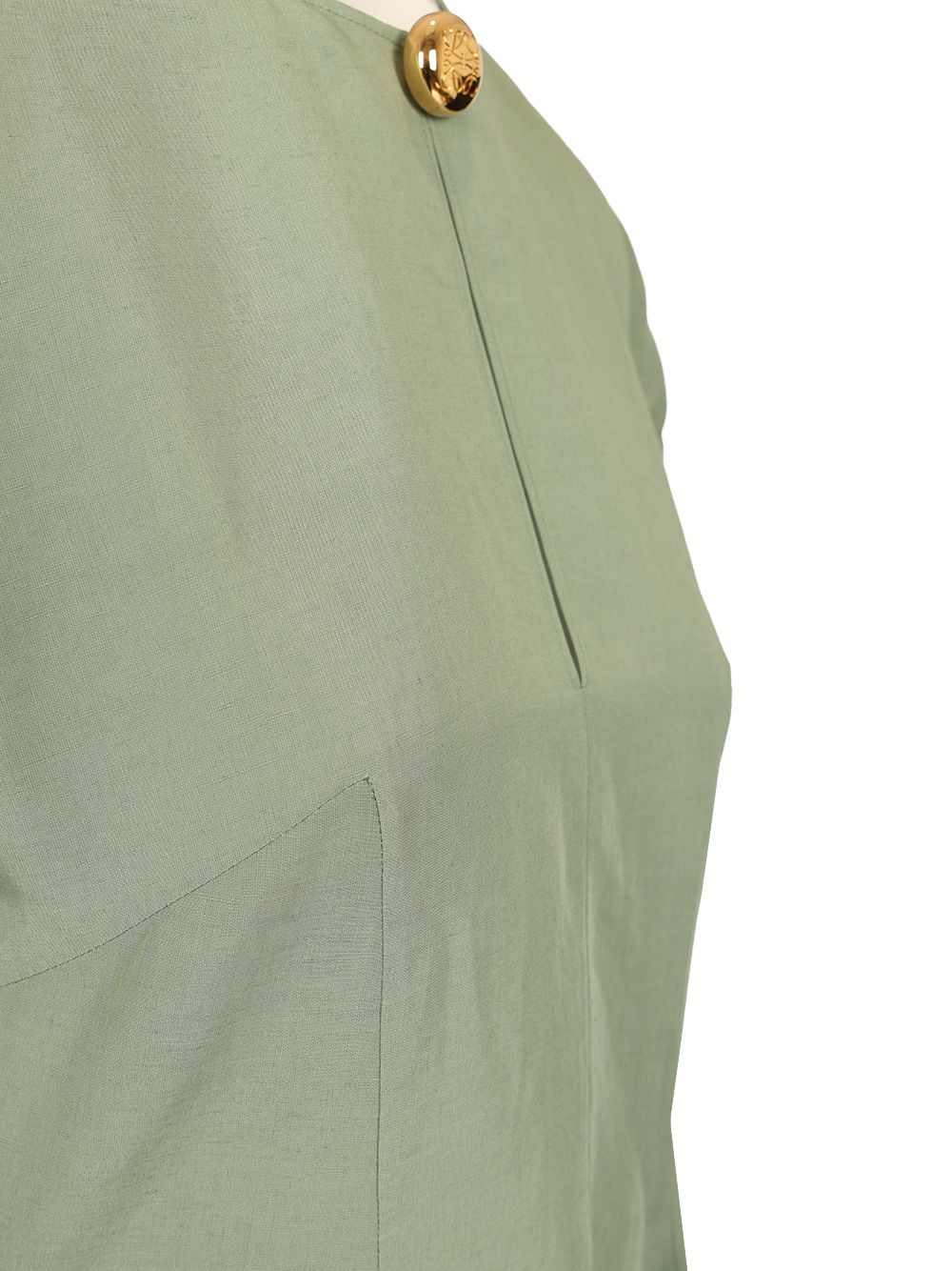Loewe Pebble Dress In Viscose And Linen Dresses - Green | ed22d54bfbef27024fb64d034e11db5c43809283