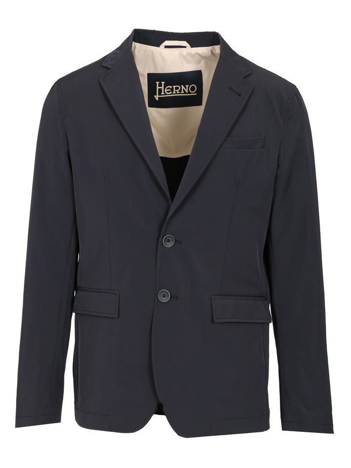 Herno Single-Breasted Blazer Jackets - Blue | 228c6dbeeaa13e0630817f41852c602b09f58d49