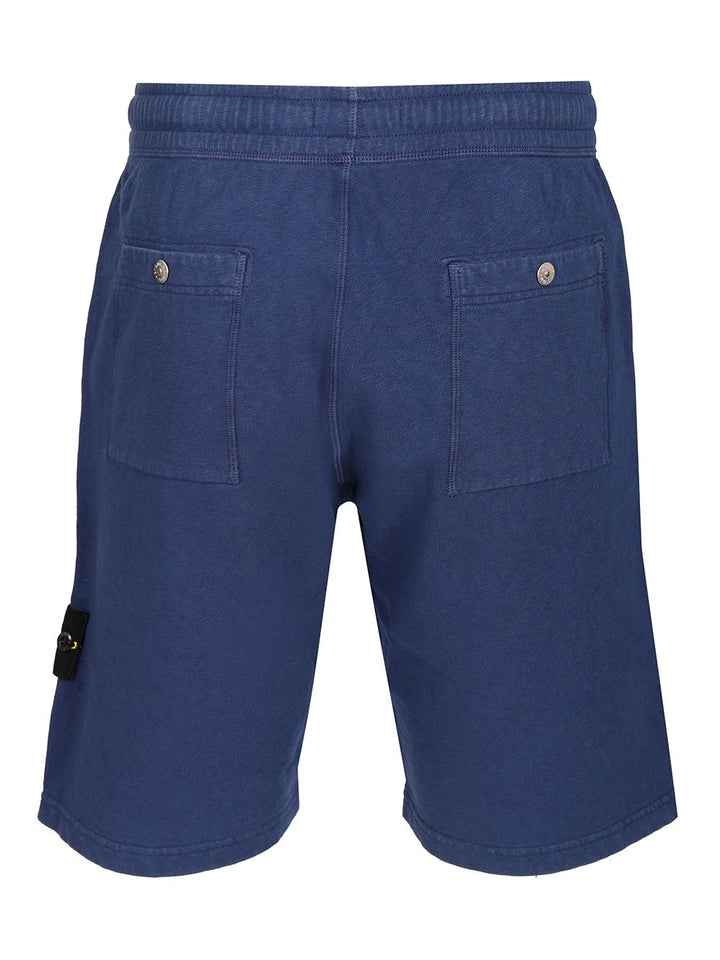Stone Island Organic Cotton Fleece Cargo Bermuda Shorts Sweatshirts - Blue | b1f8800a8c136393378ce4c3536ce6ceee447405