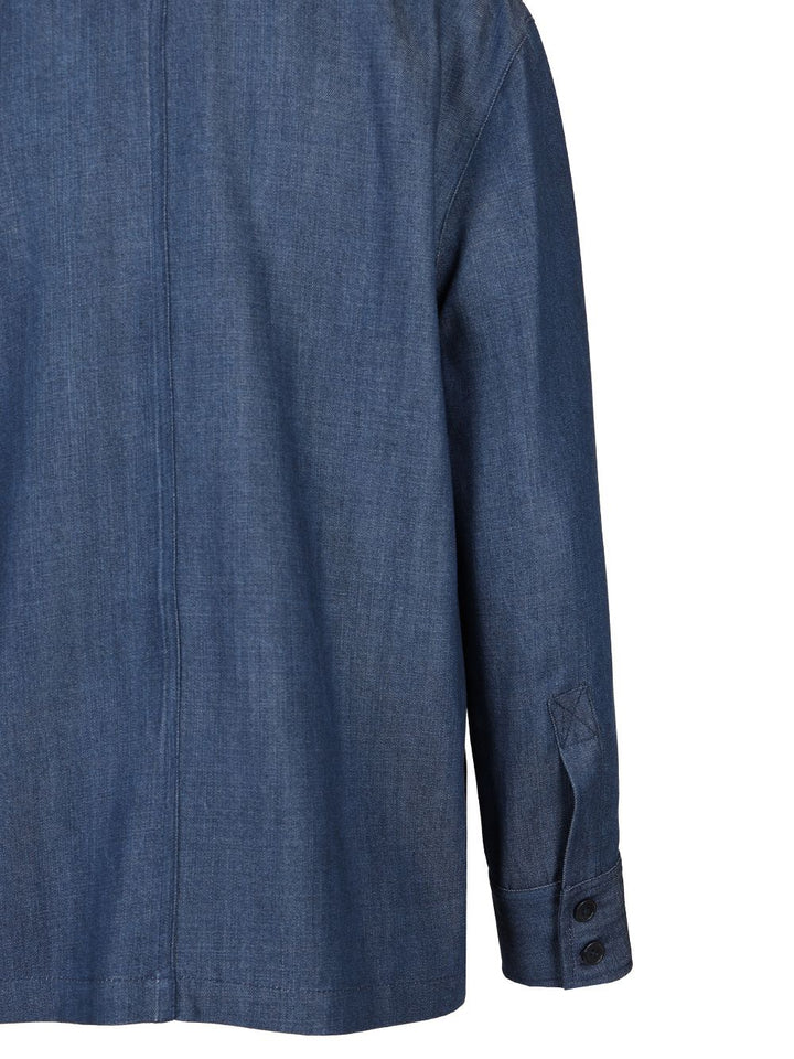 Al Duca D'Aosta Oversized Shirt Tops - Blue | f711417f331af9a3da6cf9935e4c85113fcebf29