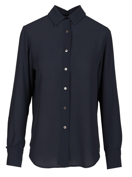 Crepe Shirt Shirts Blue