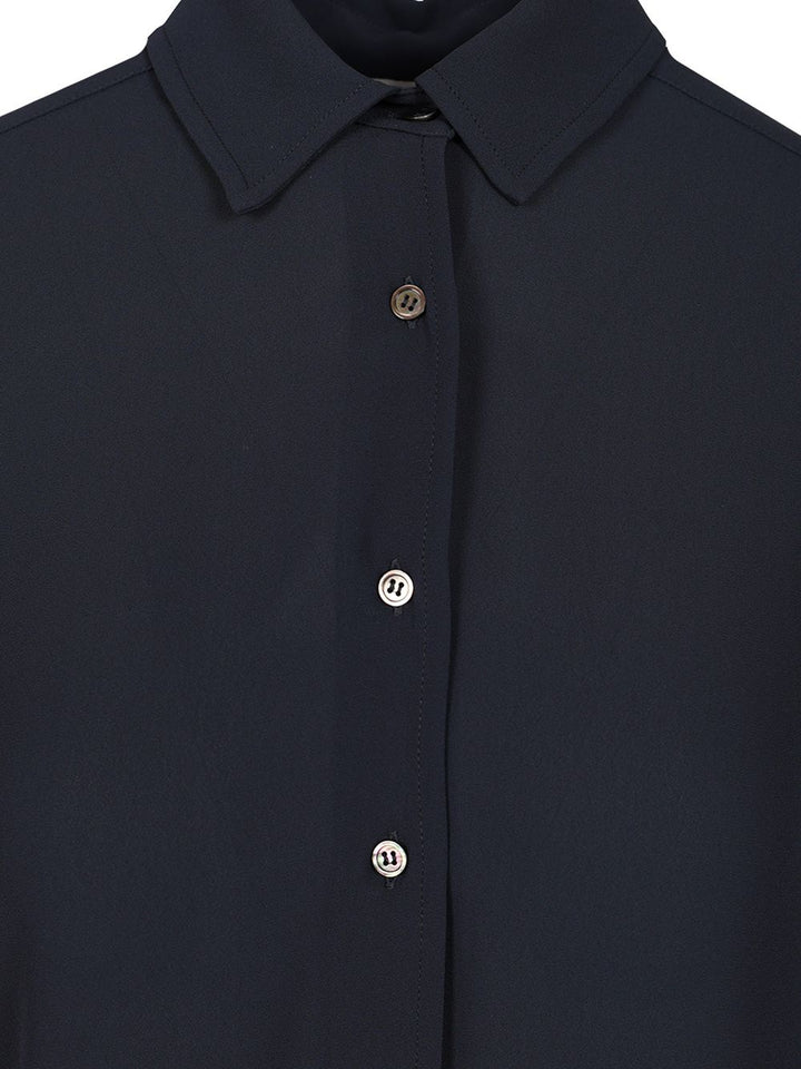 Al Duca D'Aosta Crepe Shirt Shirts - Blue | 48ebebabef9f0a7a1c1e6266952d5a66d5257fb8