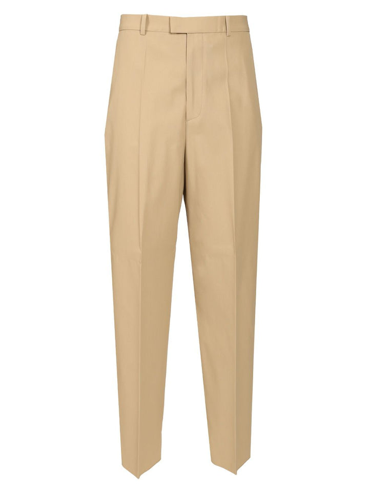 Bottega Veneta In Flowing Cotton Twill Trousers - Beige | 0ee6d8d322df2baa65847cda7afccc6609d6b02e