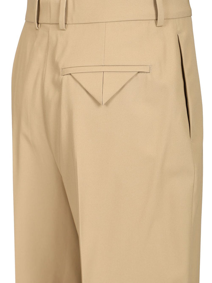 Bottega Veneta In Flowing Cotton Twill Trousers - Beige | 21b29346be2d1b025ff64f7d12b6e695a5e88210