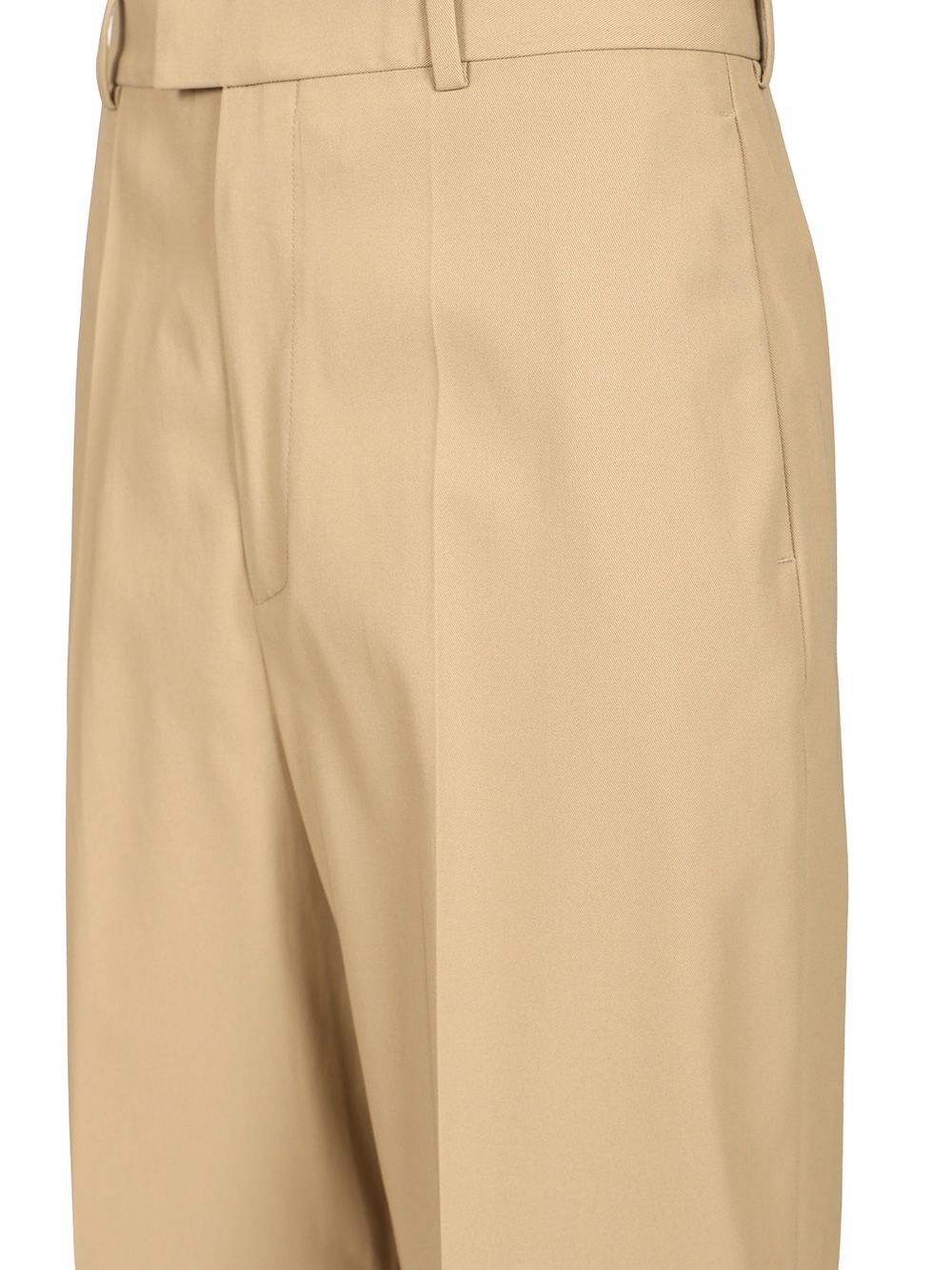 Bottega Veneta In Flowing Cotton Twill Trousers - Beige | d2e11050708a370c83c6031b9b63e3c897319d67