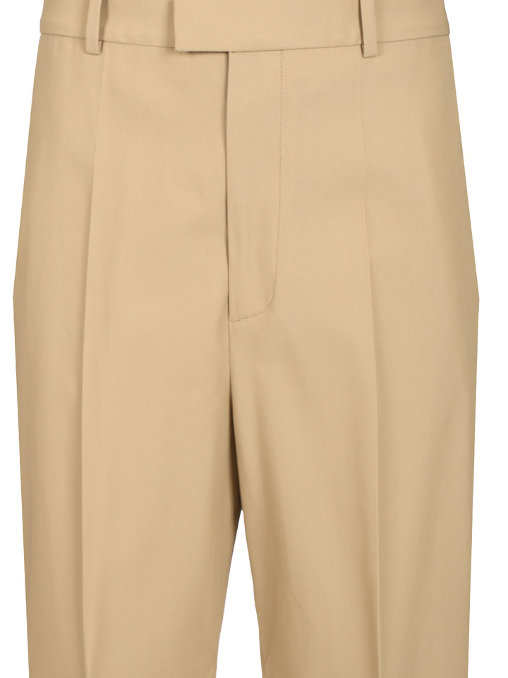 Bottega Veneta In Flowing Cotton Twill Trousers - Beige | 454119fe9cfa5c53e13ad798f23cfeecc2242f2b