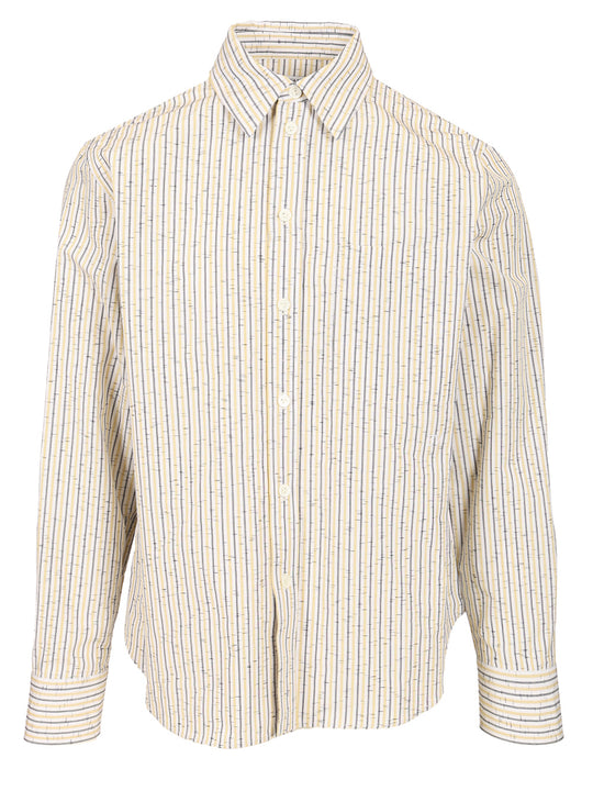 Striped Cotton And Linen Shirt Shirts Multicolor