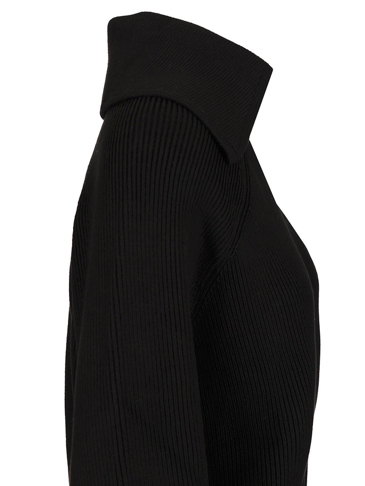 Bottega Veneta English Ribbed Cotton Sweater Knitwear - Black | bee40bda9d3721b96a20da27e93df1ab4fa8df2b