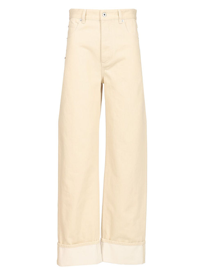 Bottega Veneta Contrast Cuff Jeans - White | 770b22863e43db151f3aedfb44d5054b3de0c09b